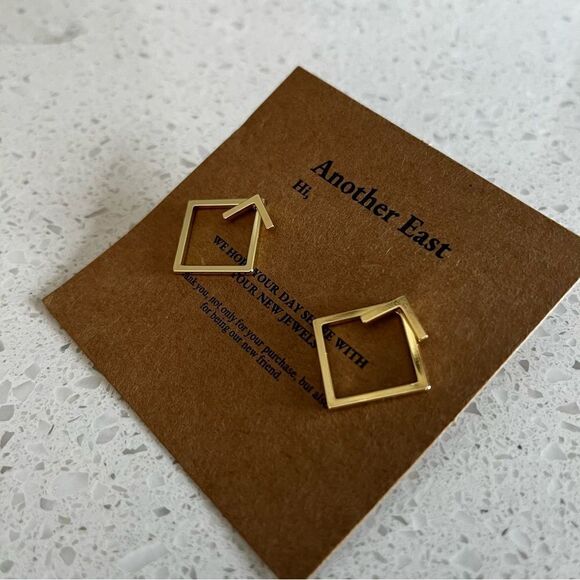 Geometric Design Earrings - Picture 7 of 10